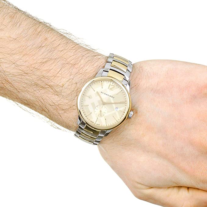 Swiss Gold 2 Tone Silver Date Dial 40mm Men Stainless Steel Wrist Watch The Classic BU10011 - Image 5