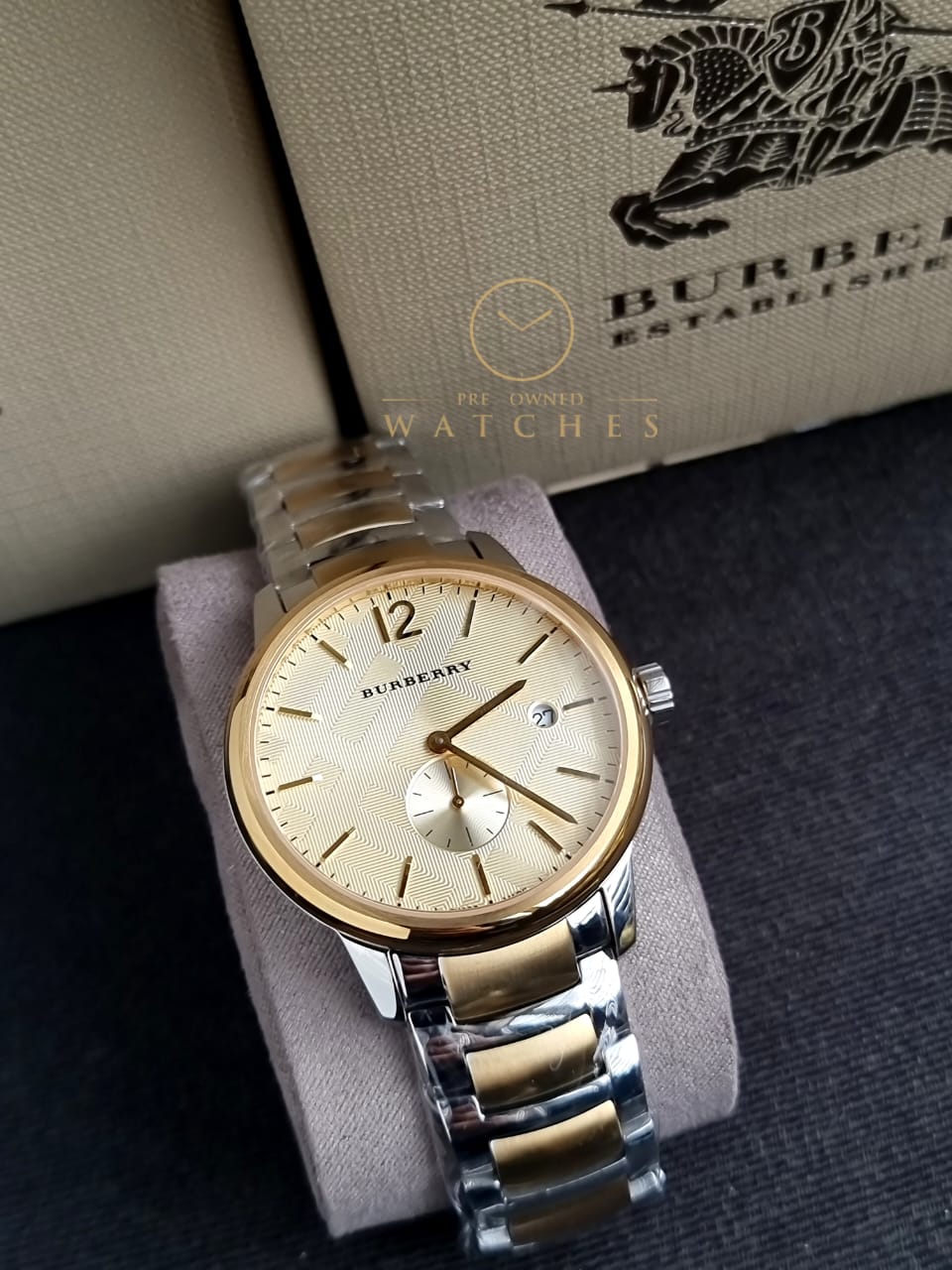 Swiss Gold 2 Tone Silver Date Dial 40mm Men Stainless Steel Wrist Watch The Classic BU10011 - Image 9