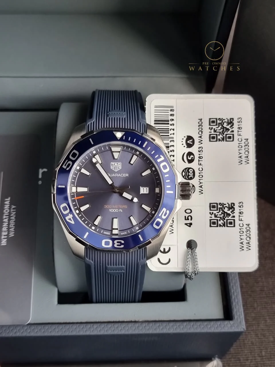 Tag Heuer Aquaracer Blue Rubber Blue Dial Quartz Watch for Gents - WAY101CFT6153 - Image 6