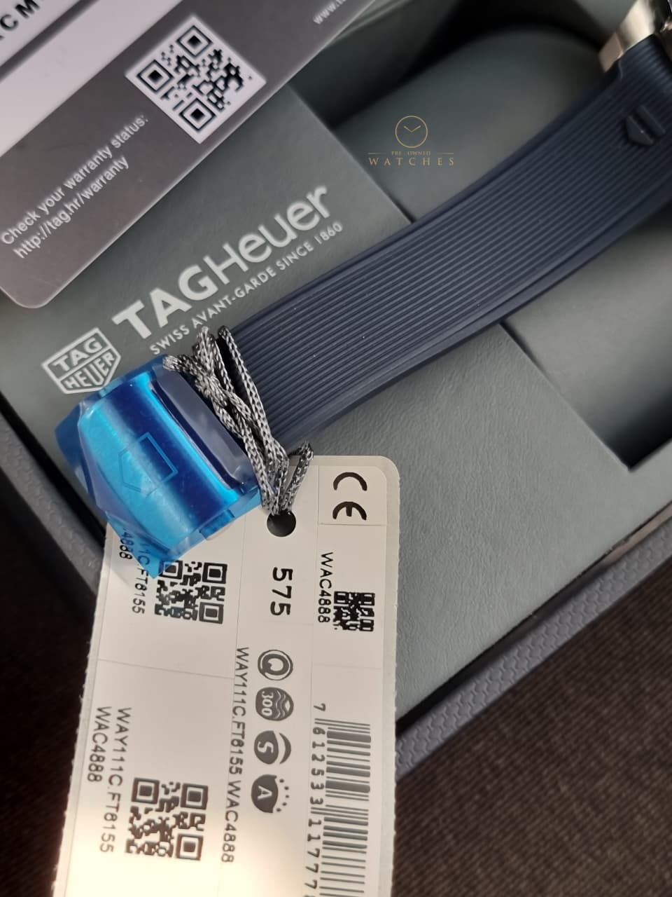Tag Heuer Aquaracer Blue Rubber Blue Dial Quartz Watch for Gents - WAY111CFT6155 - Image 3