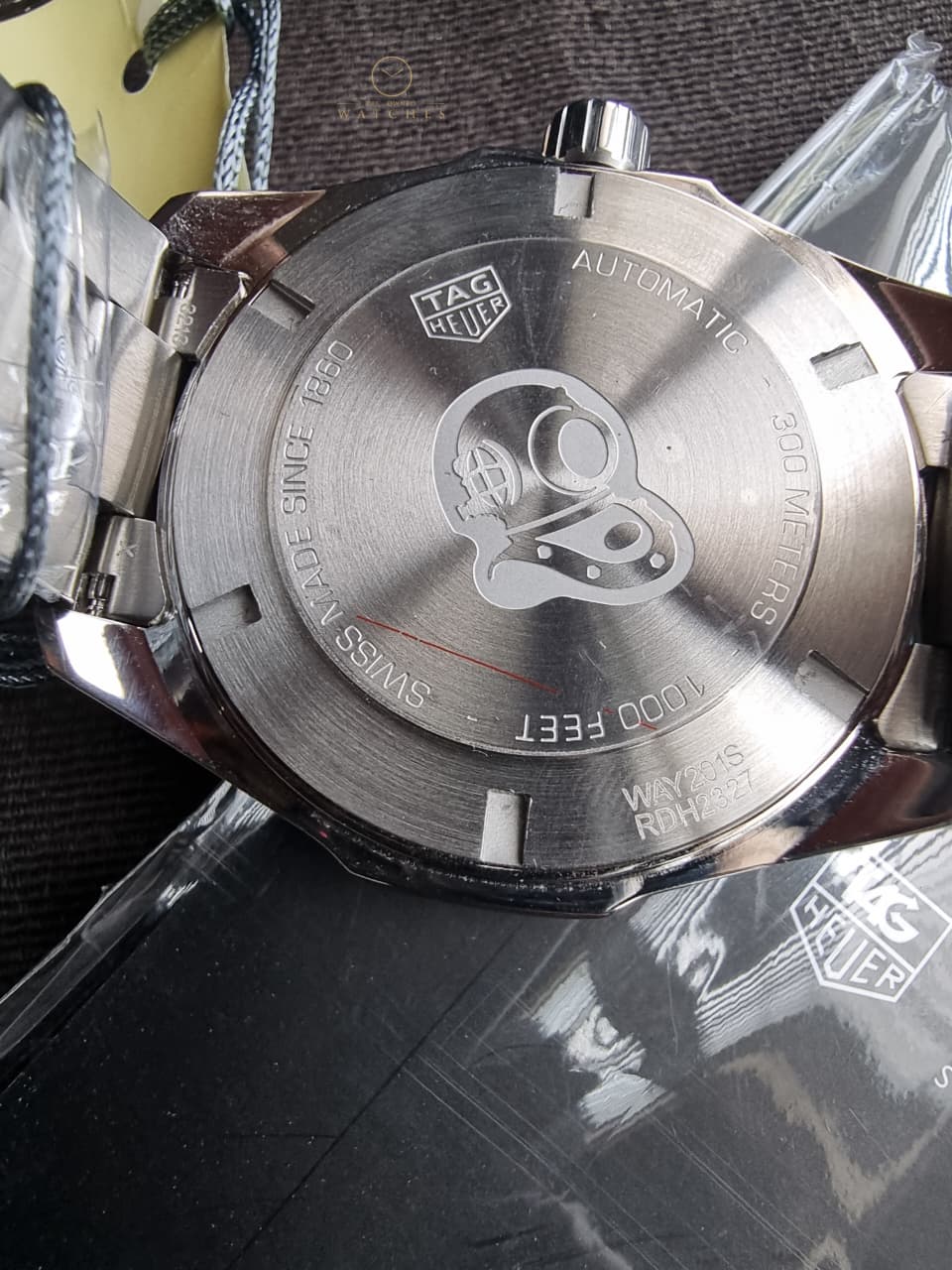 Tag Heuer Aquaracer Calibre 5 Silver Stainless Steel Green Dial Automatic Watch for Gents- WAY201S.BA0927 - Image 7