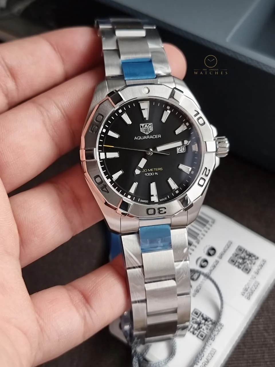 Tag Heuer Aquaracer Silver Stainless steel Black Dial Quartz Watch for Gents - WBD1110.BA09288 - Image 4