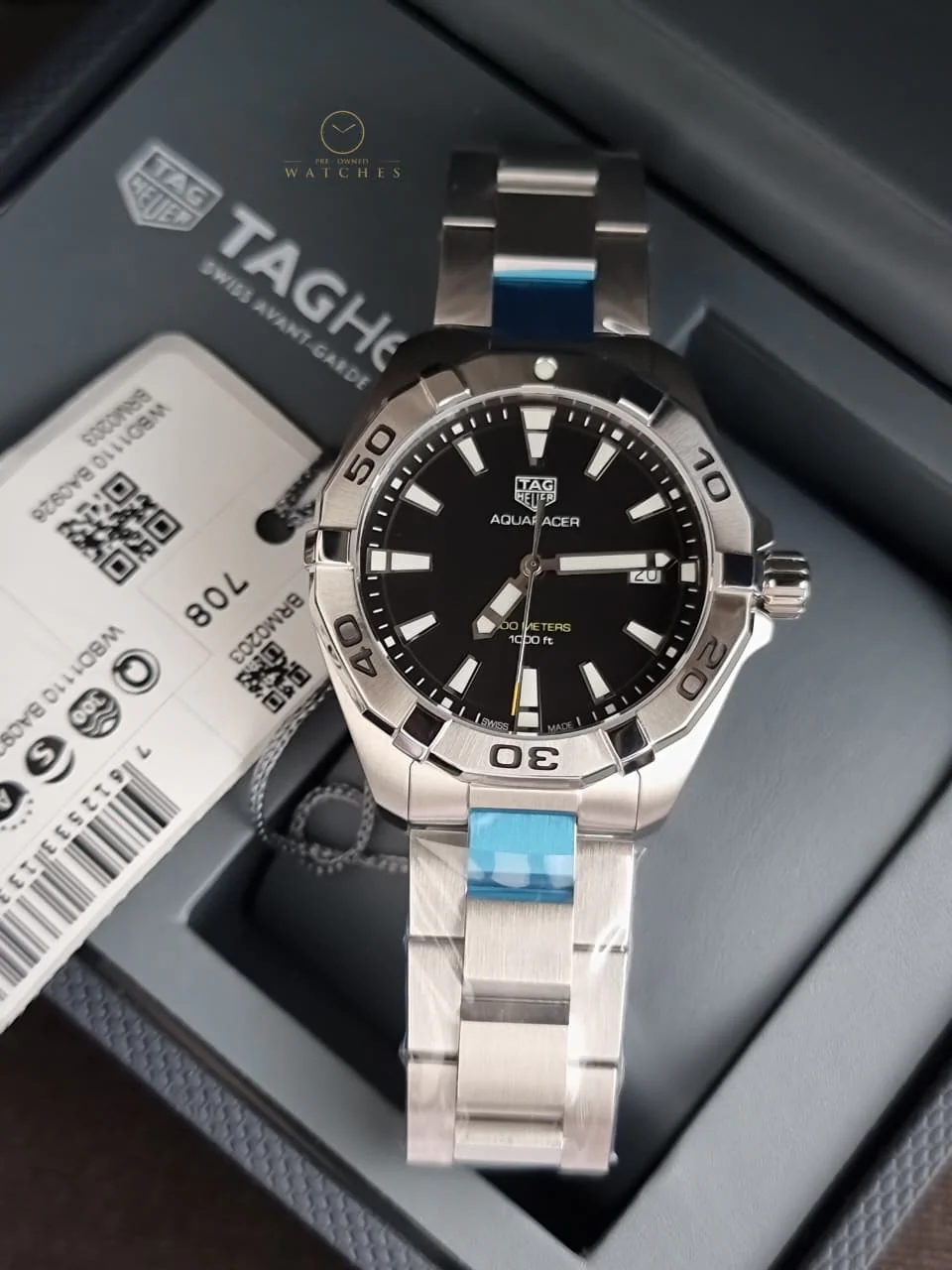 Tag Heuer Aquaracer Silver Stainless steel Black Dial Quartz Watch for Gents - WBD1110.BA09288 - Image 8