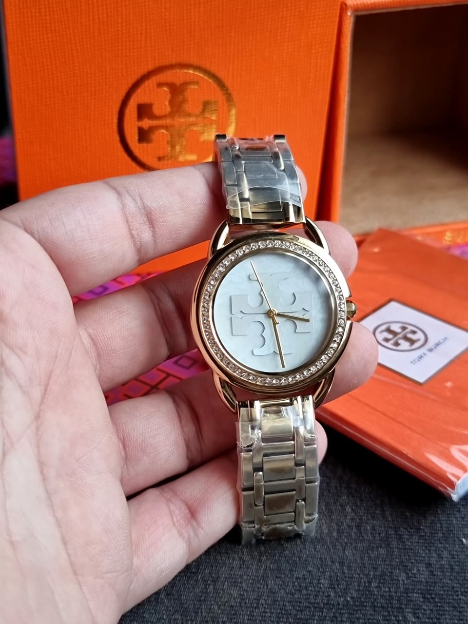 TBW7230 Tory Burch Miller Gold Tone Mother Of Pearl Dial Women's Watch - Image 4