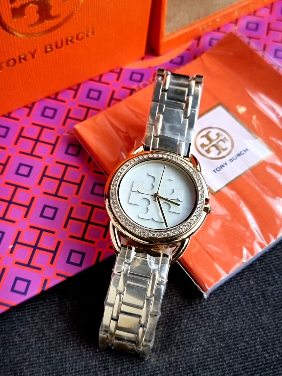TBW7230 Tory Burch Miller Gold Tone Mother Of Pearl Dial Women's Watch - Image 7
