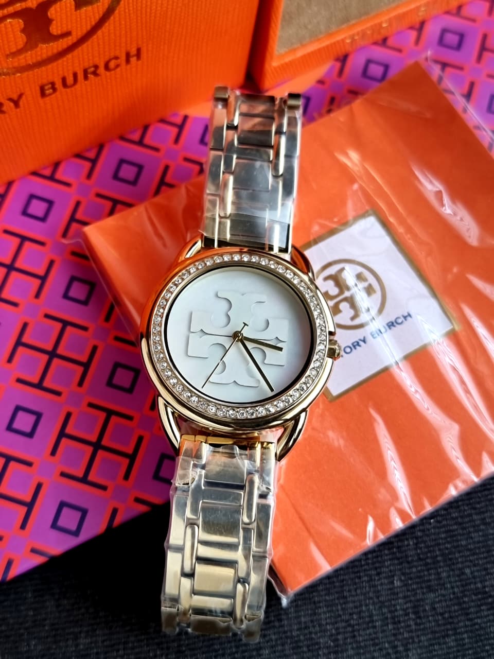 TBW7230 Tory Burch Miller Gold Tone Mother Of Pearl Dial Women's Watch - Image 8