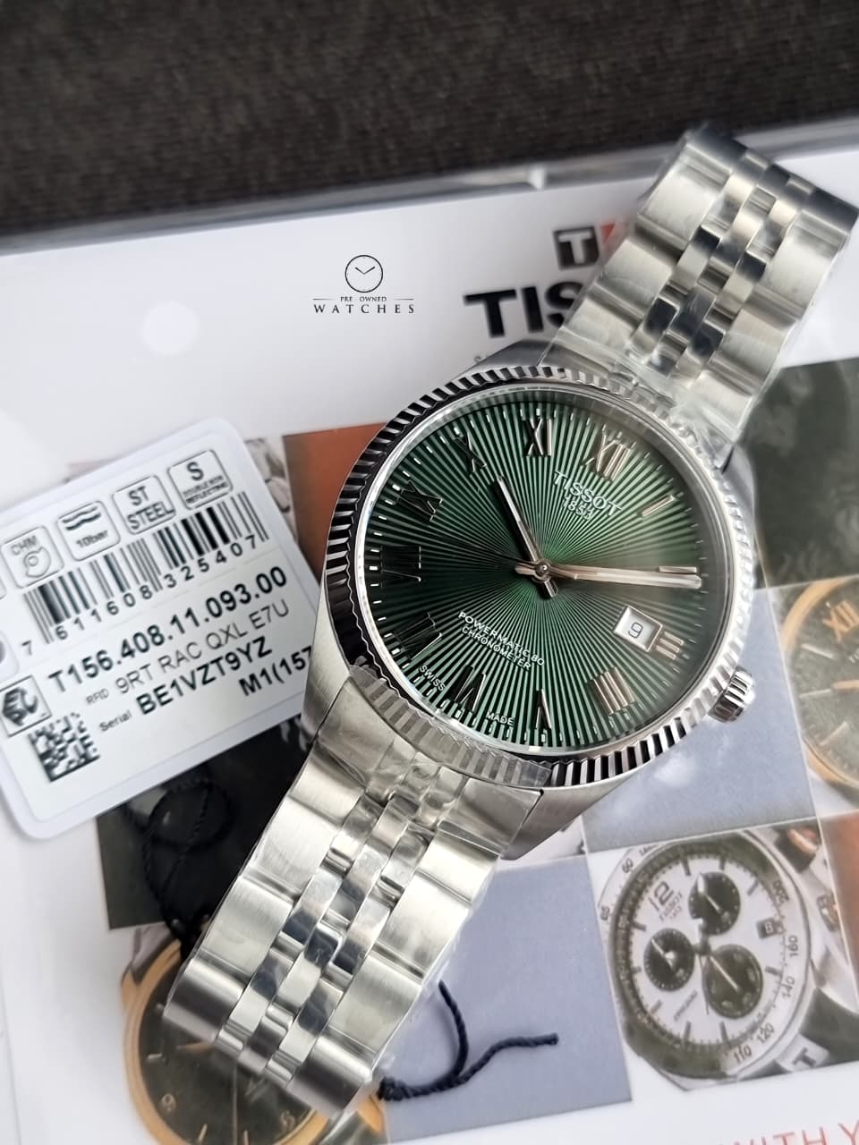Tissot Ballade Green Dial Automatic Stainless Steel Men's Watch 39mm – T156.408.11.093.00 - Image 7