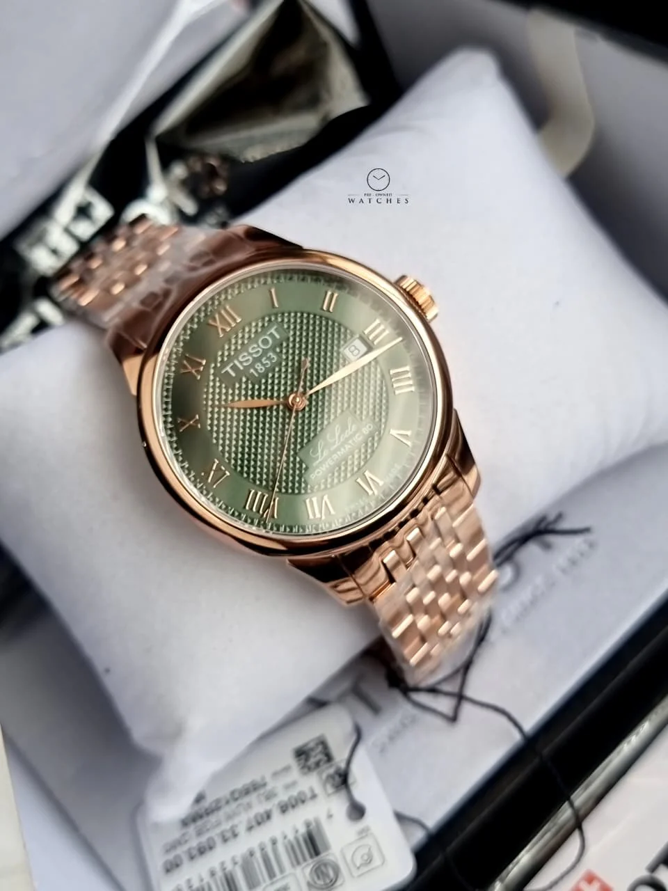 Tissot Le Locle 39.3mm Green Dial Rose Gold PVD Stainless Steel Swiss Automatic Men's Watch – T006.407.33.093.00 - Image 4