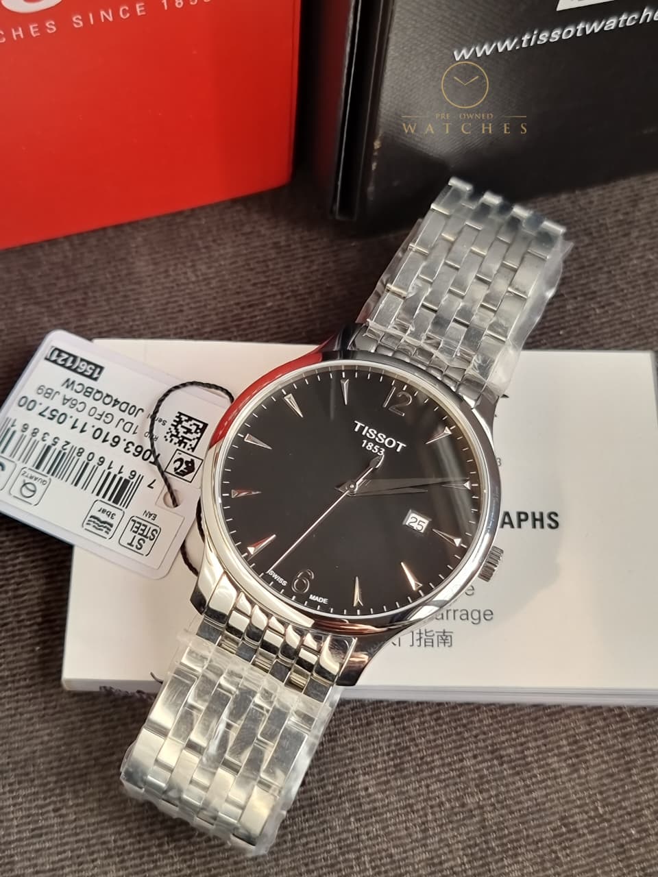 TISSOT Men’s Quartz Swiss Made Stainless Steel Black Dial 42mm Watch T063.610.11.057.00 - Image 2