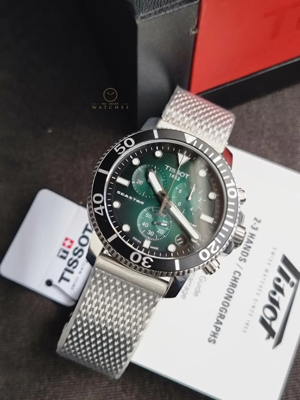 TISSOT Men’s Quartz Swiss Made Stainless Steel Green Gradient Dial 45mm Watch T120.417.11.091.00 - Image 10