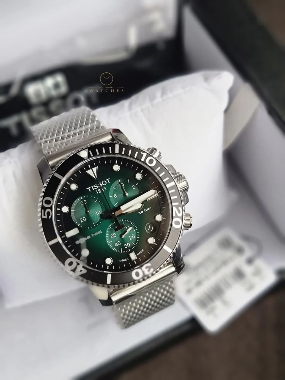 TISSOT Men’s Quartz Swiss Made Stainless Steel Green Gradient Dial 45mm Watch T120.417.11.091.00 - Image 6