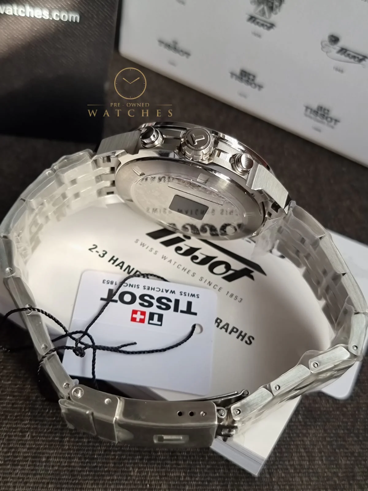 Tissot PRC 200 Silver Stainless Steel Black Dial Chronograph Quartz Watch for Gents - T114.417.11.057.00 - Image 4