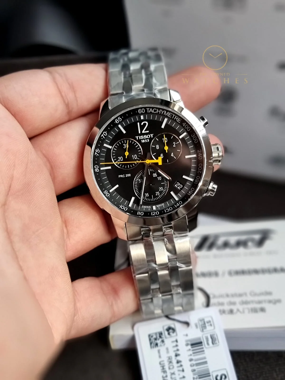 Tissot PRC 200 Silver Stainless Steel Black Dial Chronograph Quartz Watch for Gents - T114.417.11.057.00 - Image 8