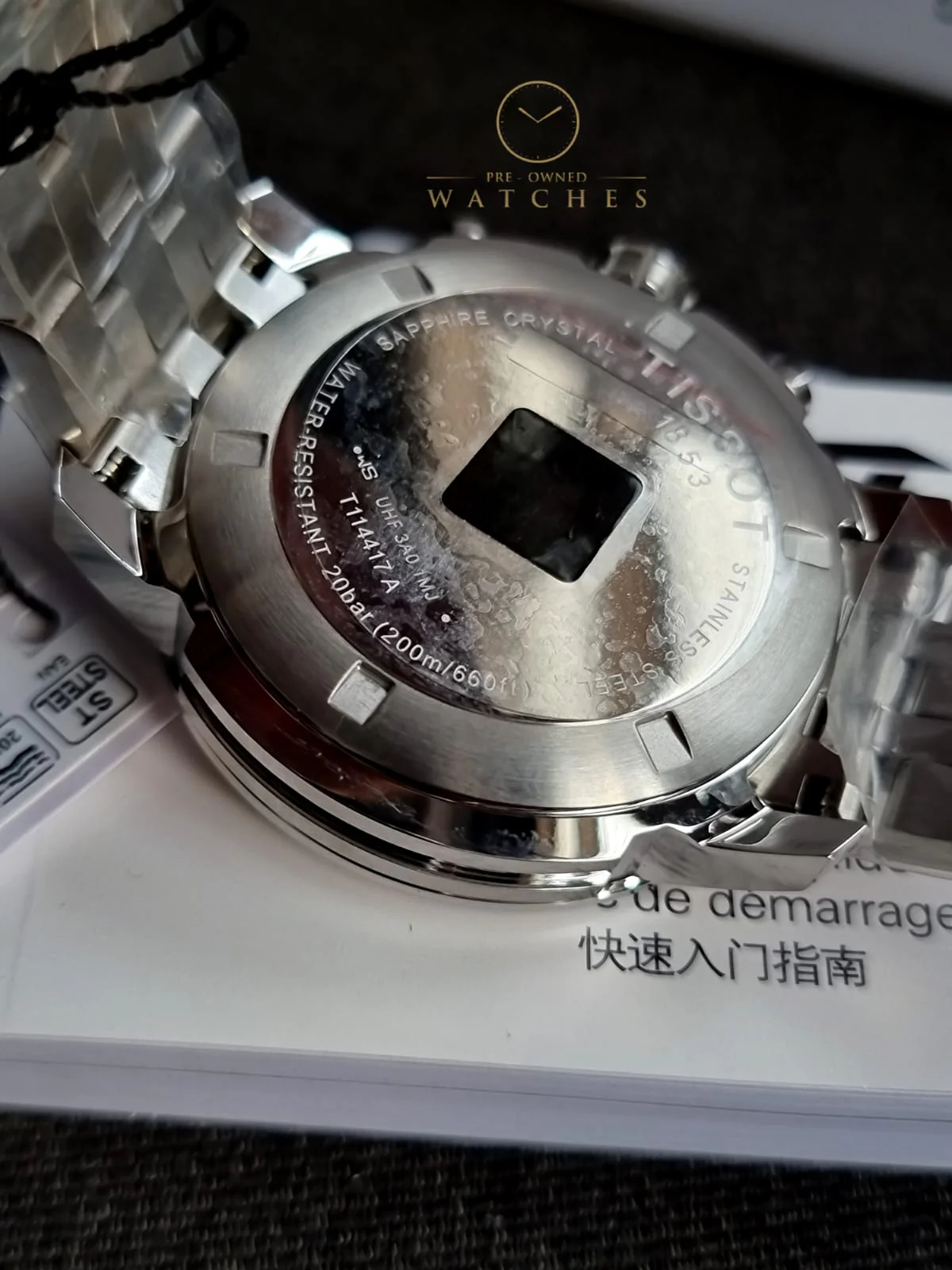 Tissot PRC 200 Silver Stainless Steel Black Dial Chronograph Quartz Watch for Gents - T114.417.11.057.00 - Image 9