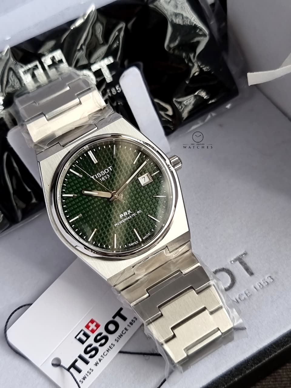 Tissot PRX Powermatic 80 Silver Stainless Steel Green Dial Automatic Watch for Gents - T137.407.11.091.00 - Image 2