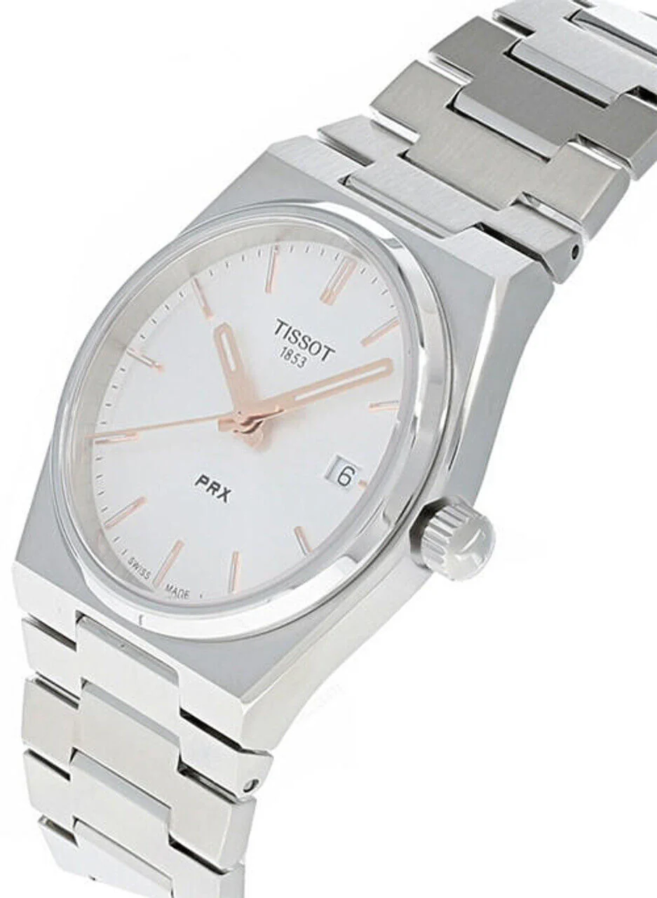 TISSOT PRX QTZ 35MM SS SILVER DIAL WOMEN'S WATCH T137.210.11.031.00 - Image 2