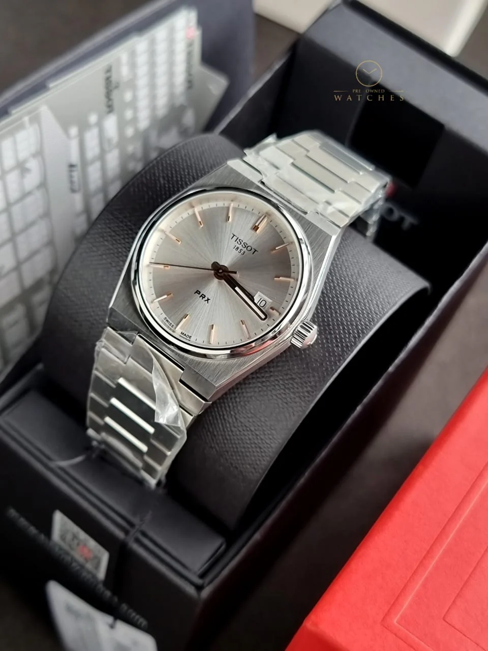 TISSOT PRX QTZ 35MM SS SILVER DIAL WOMEN'S WATCH T137.210.11.031.00 - Image 4