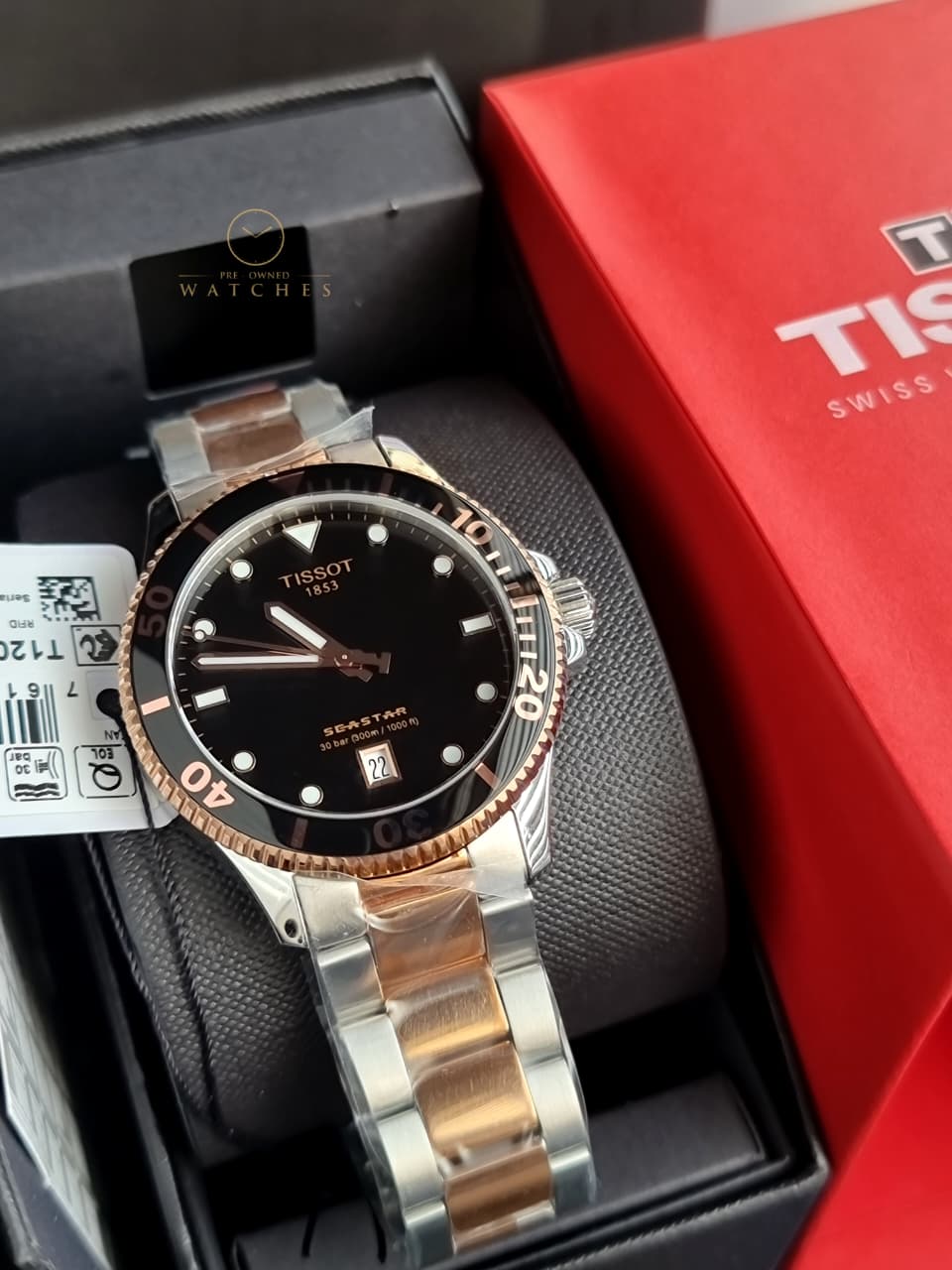 Tissot Seastar 1000 Quartz Black Dial Stainless Steel Men's Watch T120.410.22.051.01 - Image 10