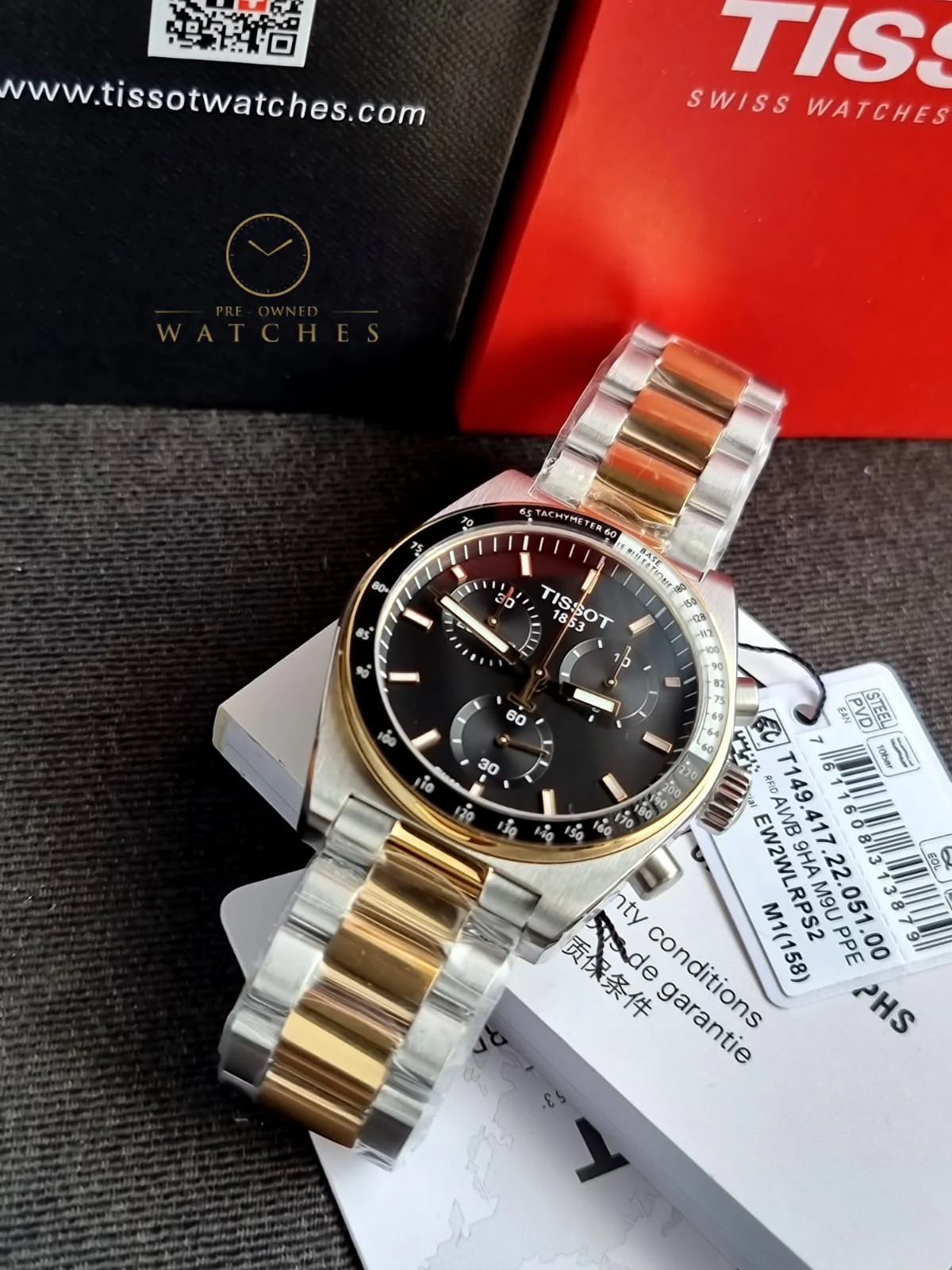 TISSOT T-Sport Chronograph Quartz Black Dial Men's Watch Item No. T149.417.22.051.00 - Image 3