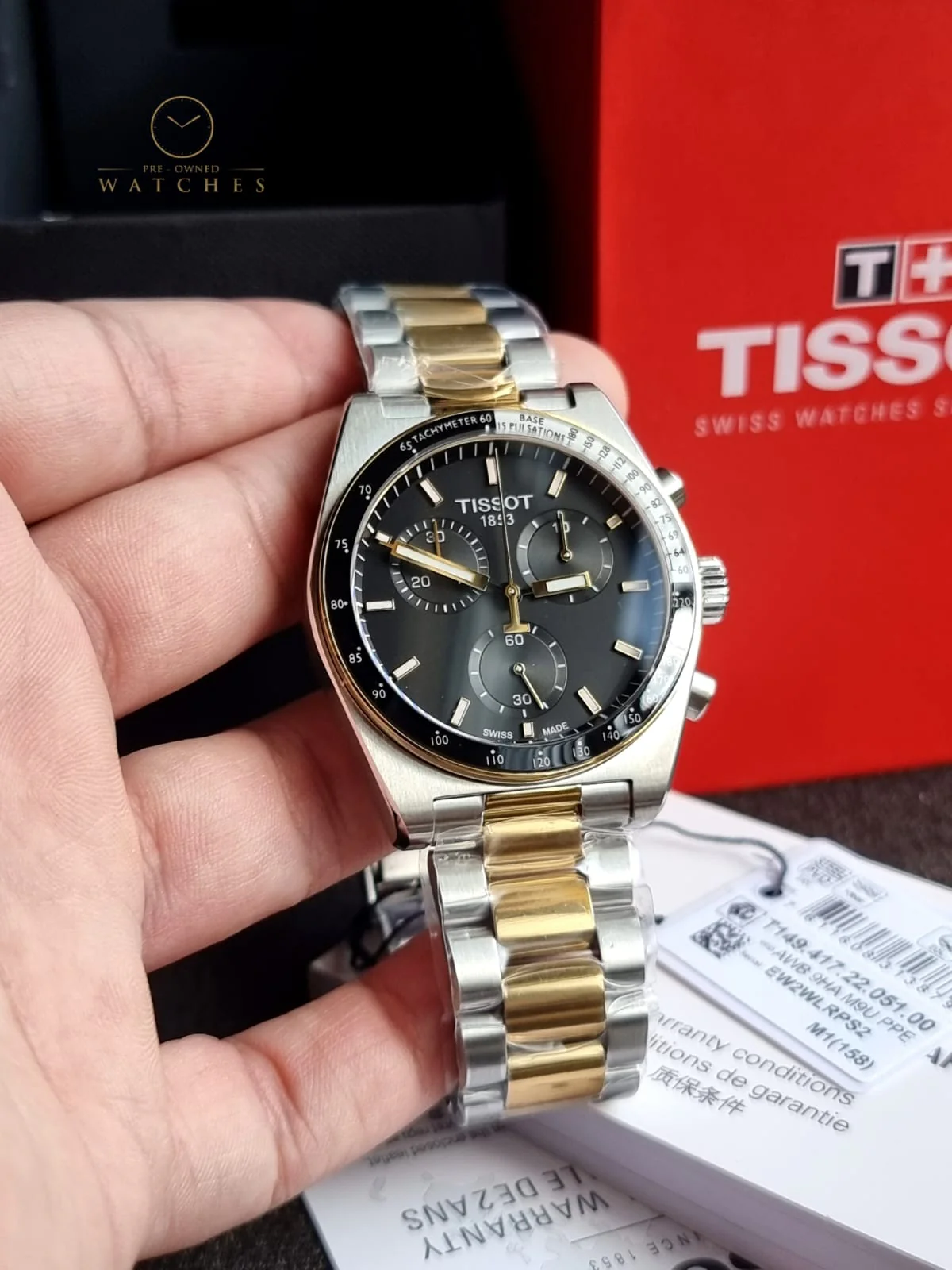 TISSOT T-Sport Chronograph Quartz Black Dial Men's Watch Item No. T149.417.22.051.00 - Image 4