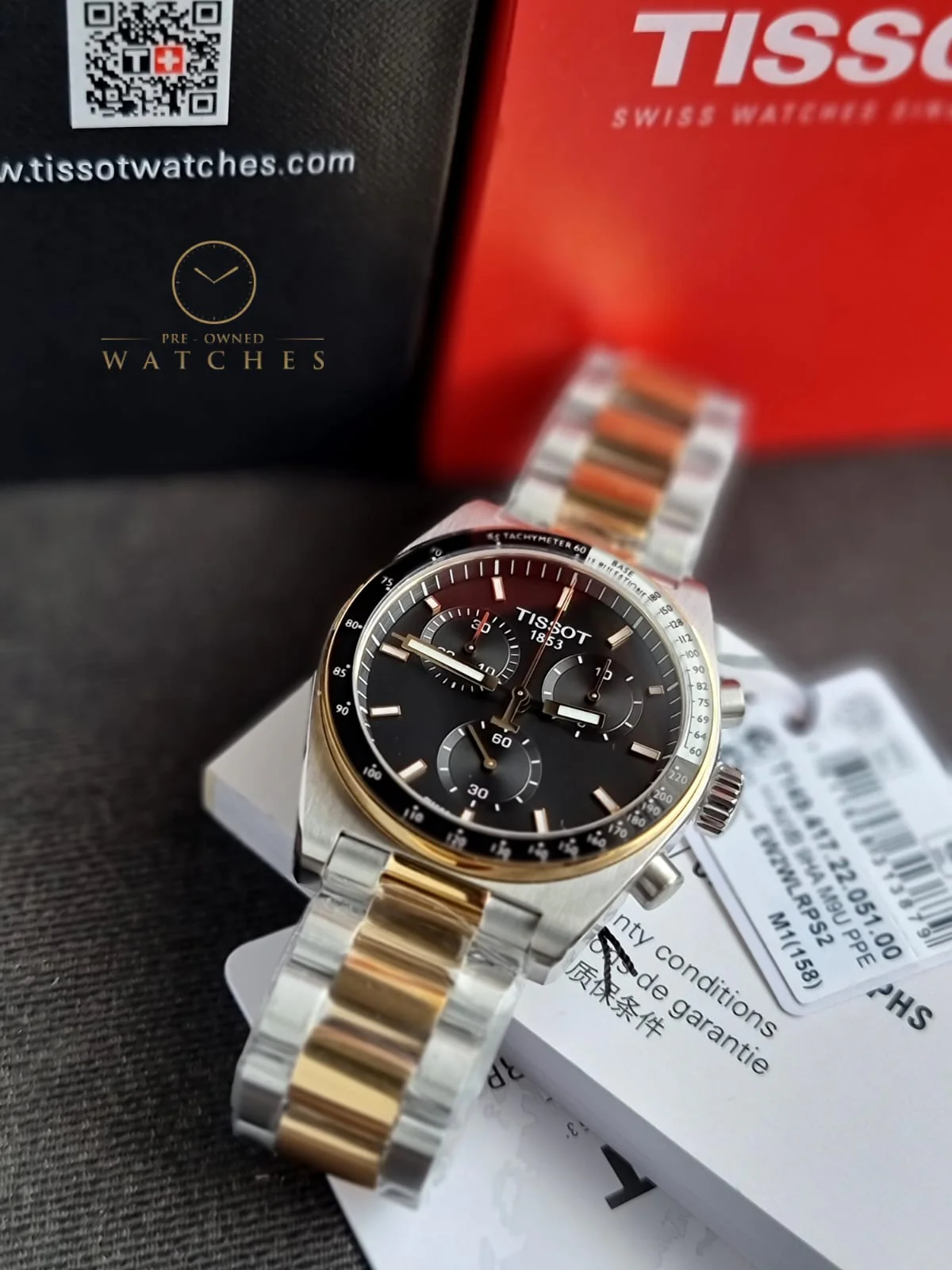 TISSOT T-Sport Chronograph Quartz Black Dial Men's Watch Item No. T149.417.22.051.00 - Image 7