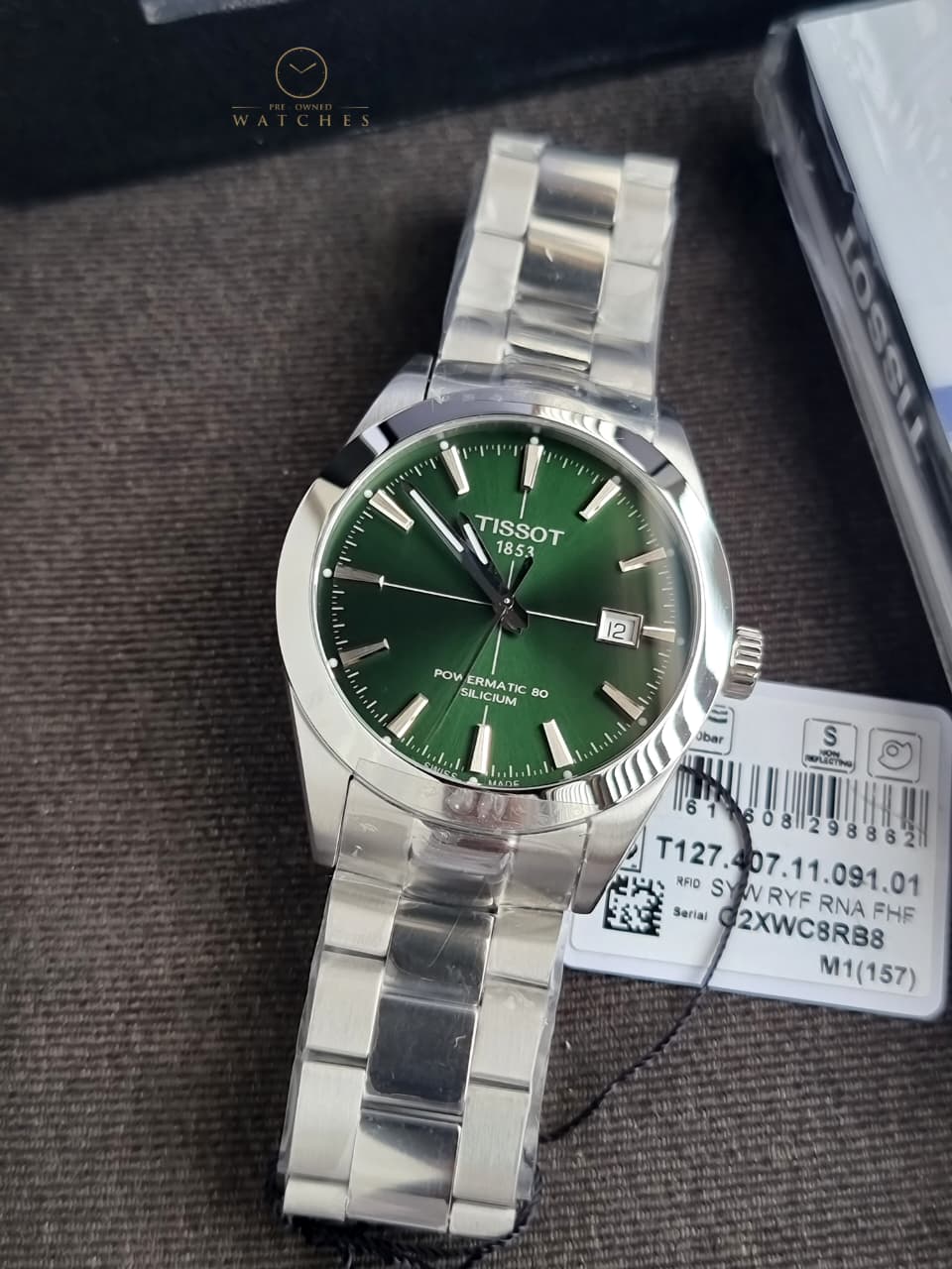 Tissot T127.407.11.091.01 Gentleman Powermatic 80 Silicum Metal Band Men Watch