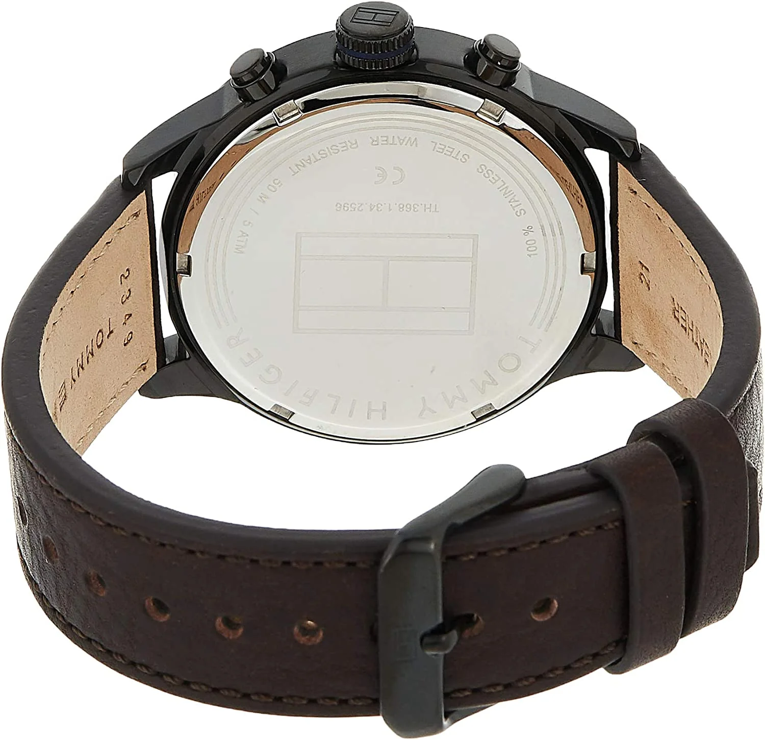 Tommy Hilfiger 1791593 Mens Quartz Watch, Analog Display and Leather Strap, Blue - Image 2