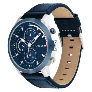 Tommy Hilfiger Men’s Quartz Blue Leather Strap Blue Dial 46mm Watch 1792051 - Image 2