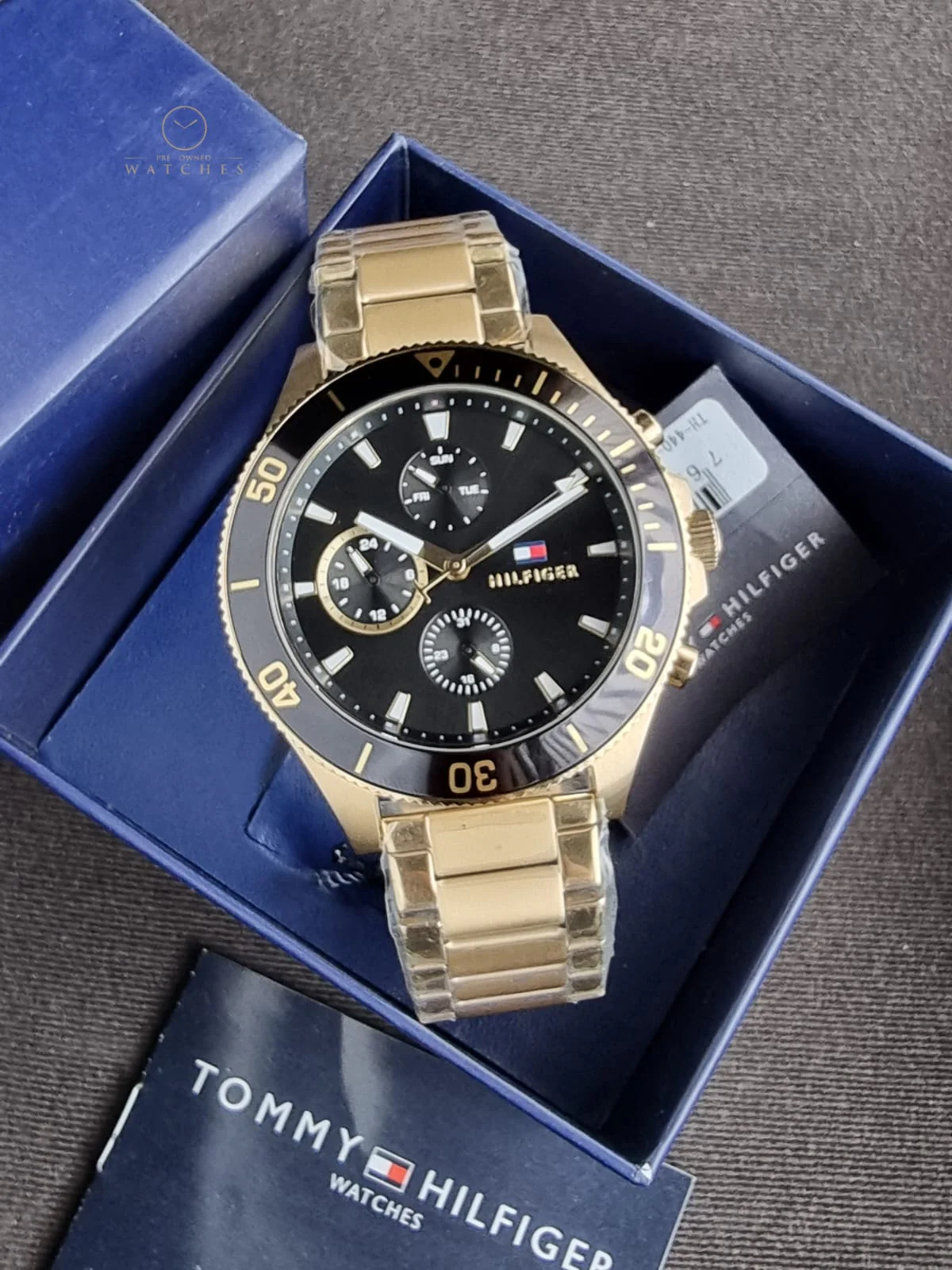 Tommy Hilfiger Men’s Quartz Gold Stainless Steel Black Dial 46mm Watch 1791919 - Image 12