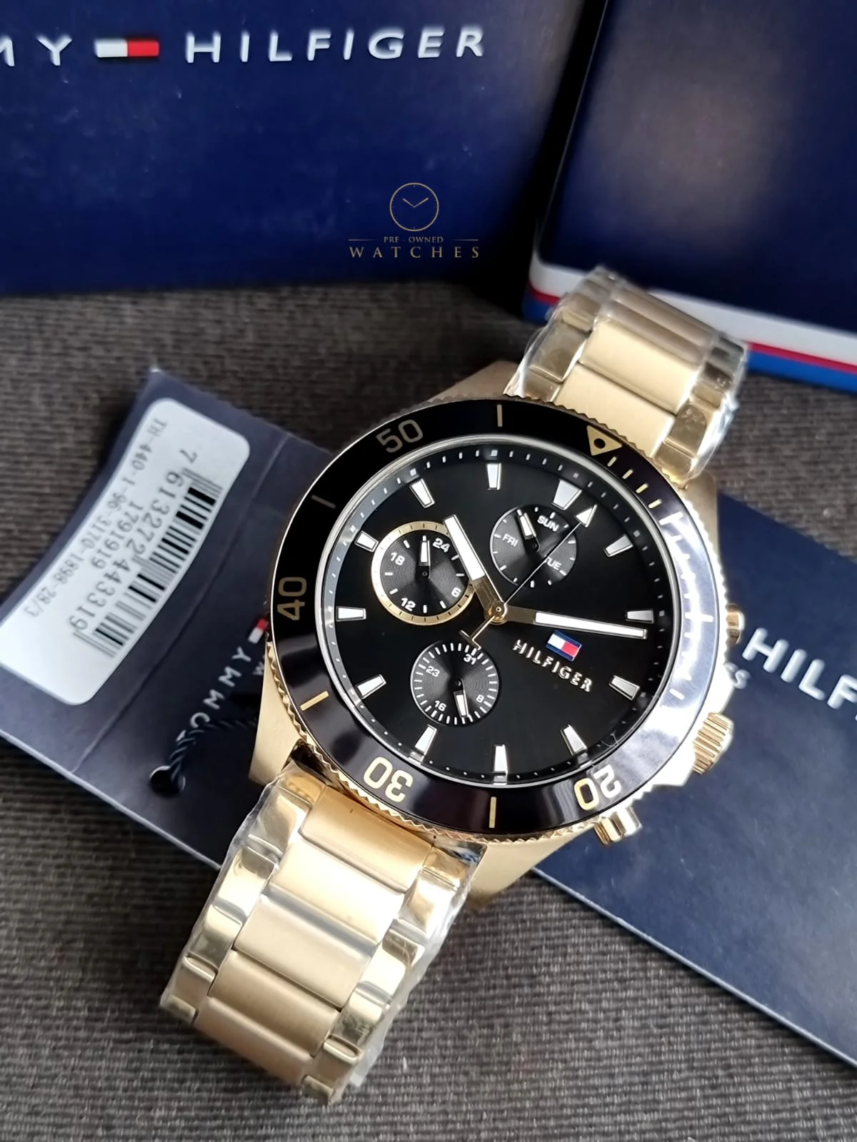 Tommy Hilfiger Men’s Quartz Gold Stainless Steel Black Dial 46mm Watch 1791919 - Image 5