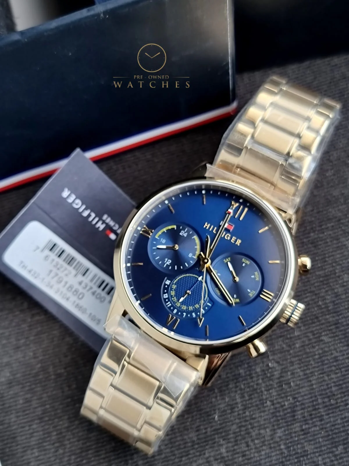 Tommy Hilfiger Men’s Quartz Gold Stainless Steel Blue Dial 44mm Watch 1791880 - Image 5