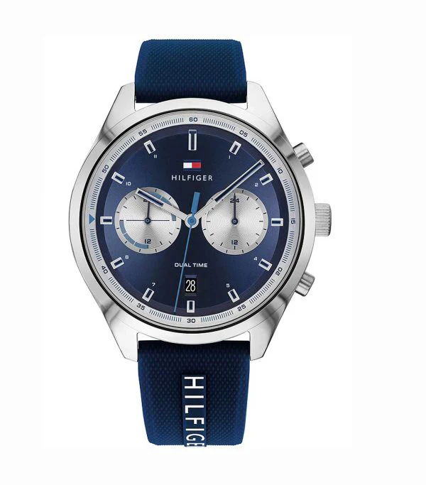 Tommy Hilfiger Men’s Quartz Silicone Strap Blue Dial 44mm Watch 1791781