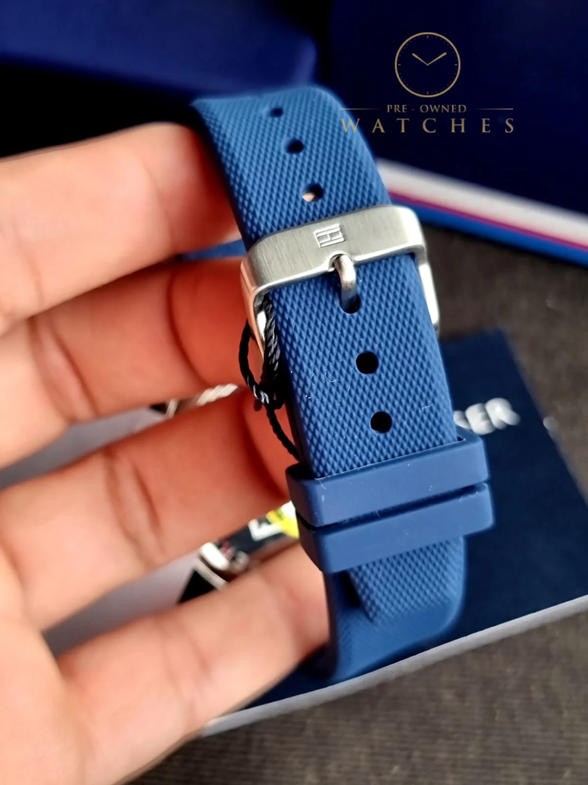 Tommy Hilfiger Men’s Quartz Silicone Strap Blue Dial 44mm Watch 1791781 - Image 7