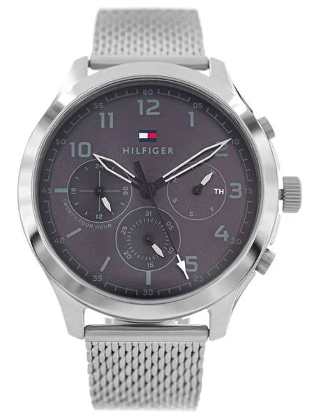 Tommy Hilfiger Men’s Quartz Silver Stainless Steel Grey Dial 45mm Watch 1791851