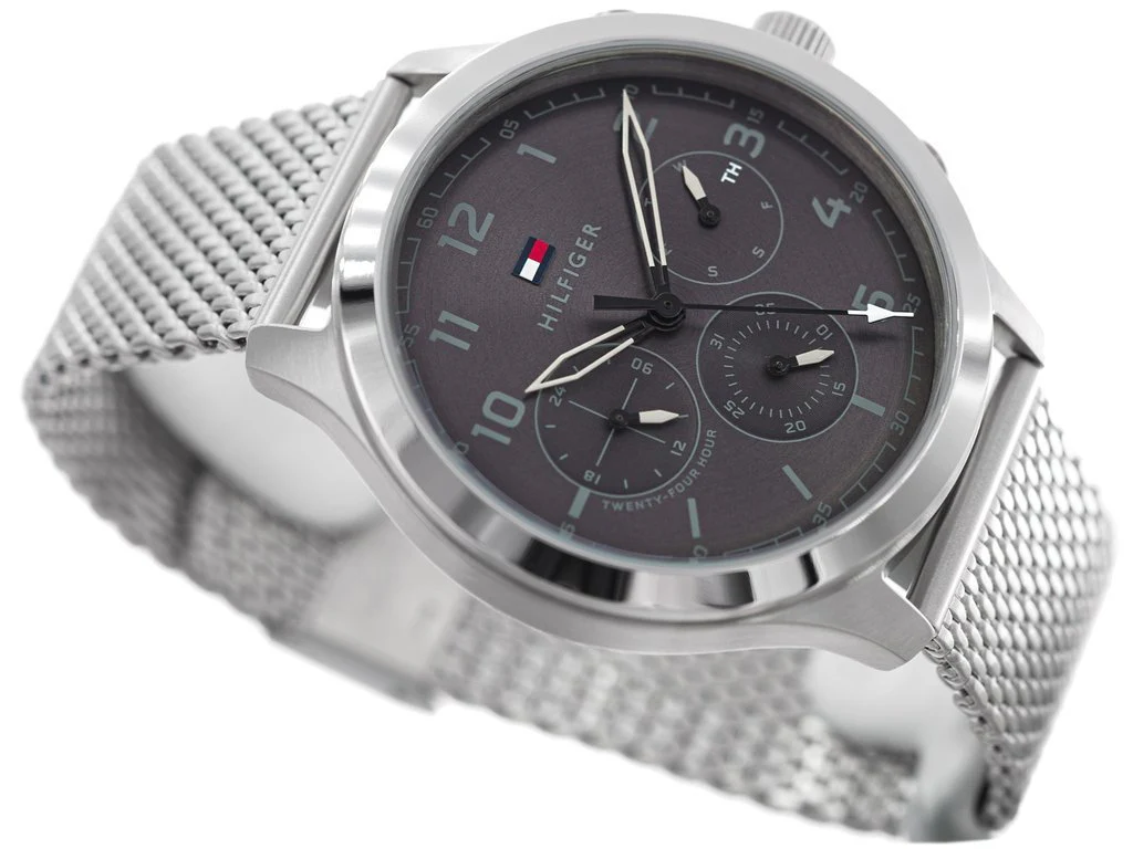Tommy Hilfiger Men’s Quartz Silver Stainless Steel Grey Dial 45mm Watch 1791851 - Image 2