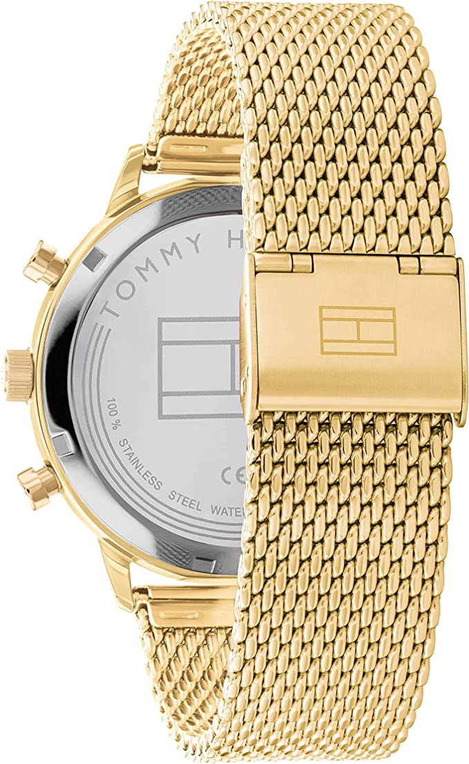 Tommy Hilfiger Men's Multifunction Stainless Steel and Mesh Bracelet Watch, Color: Black (Model: 1791989) - Image 3