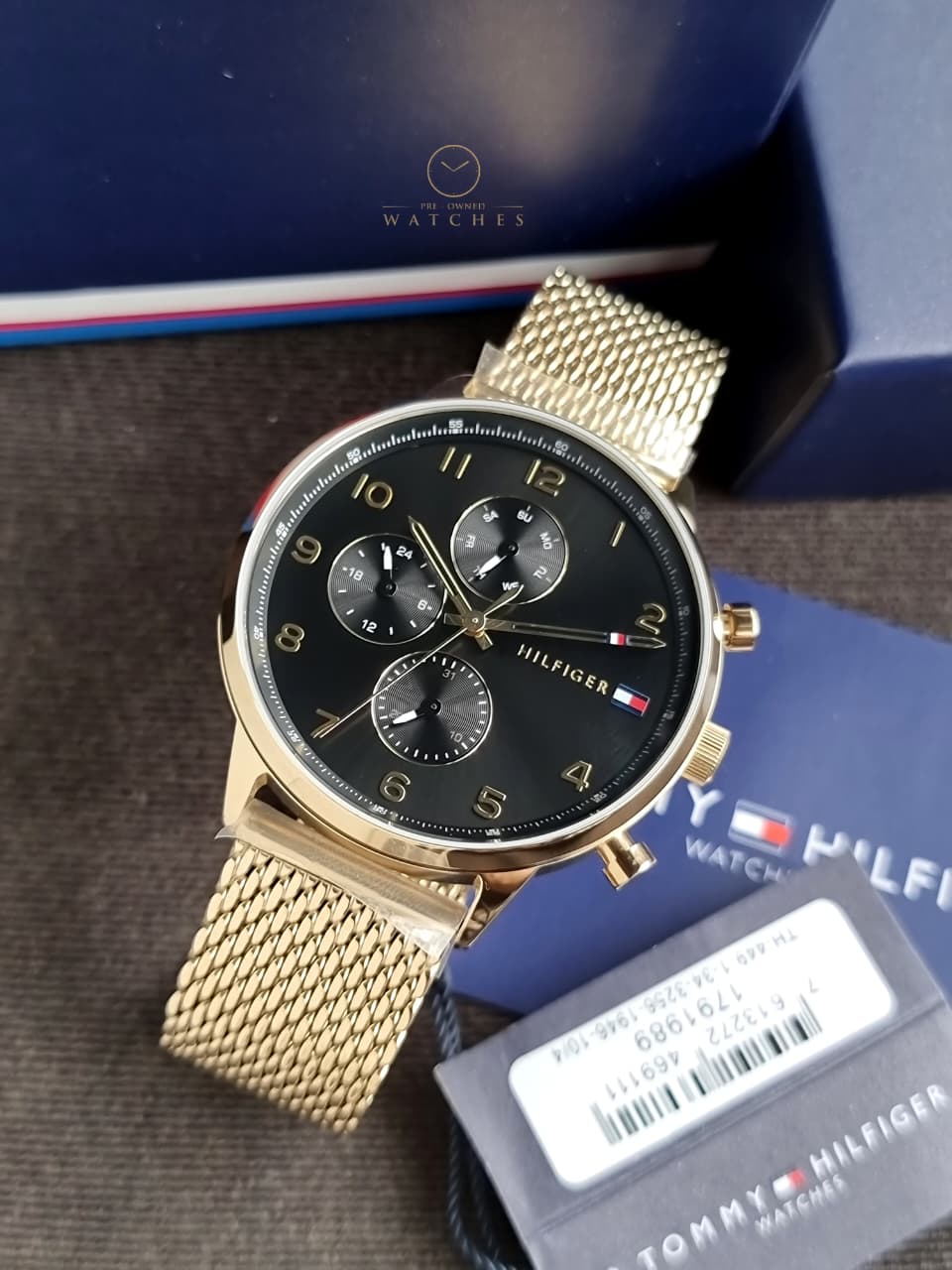 Tommy Hilfiger Men's Multifunction Stainless Steel and Mesh Bracelet Watch, Color: Black (Model: 1791989) - Image 4
