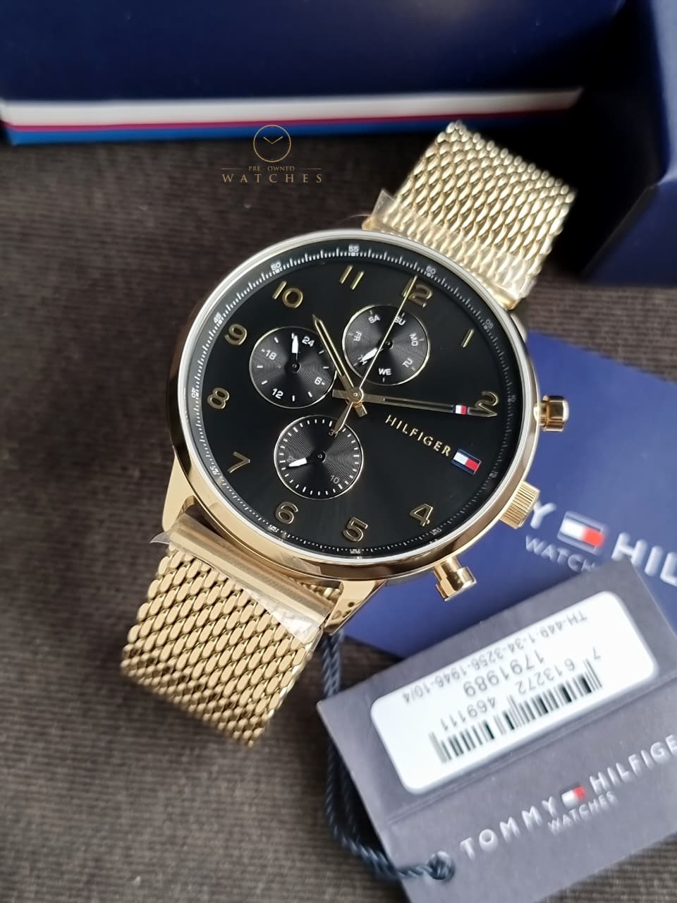 Tommy Hilfiger Men's Multifunction Stainless Steel and Mesh Bracelet Watch, Color: Black (Model: 1791989) - Image 8