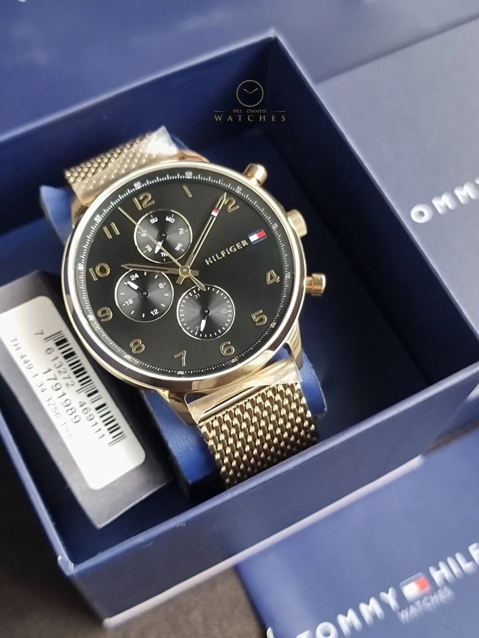 Tommy Hilfiger Men's Multifunction Stainless Steel and Mesh Bracelet Watch, Color: Black (Model: 1791989) - Image 9