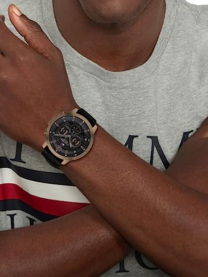 TommyHilfigerMen Luca Round Black Dial Men's Watch 1710491 - Image 3