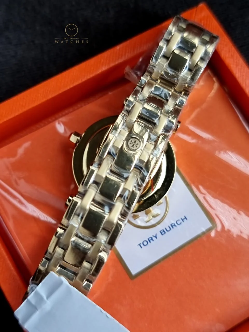Tory Burch Classic T Gold Stainless Steel Navy Blue Dial Quartz Watch for Ladies - TBW9010 - Image 2