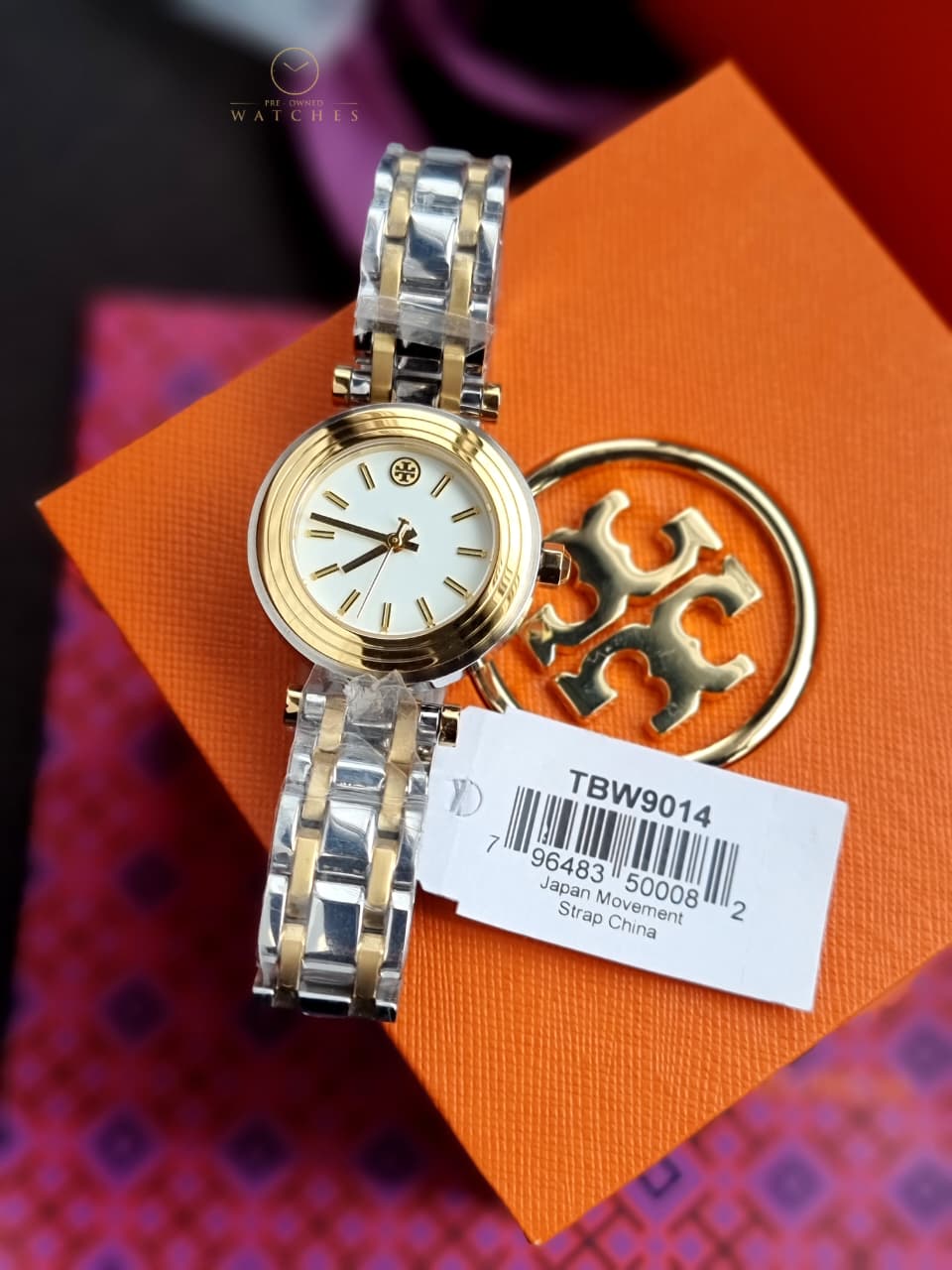 Tory Burch Classic T Two-tone Stainless Steel Cream Dial Quartz Watch for Ladies - TBW9014 - Image 2
