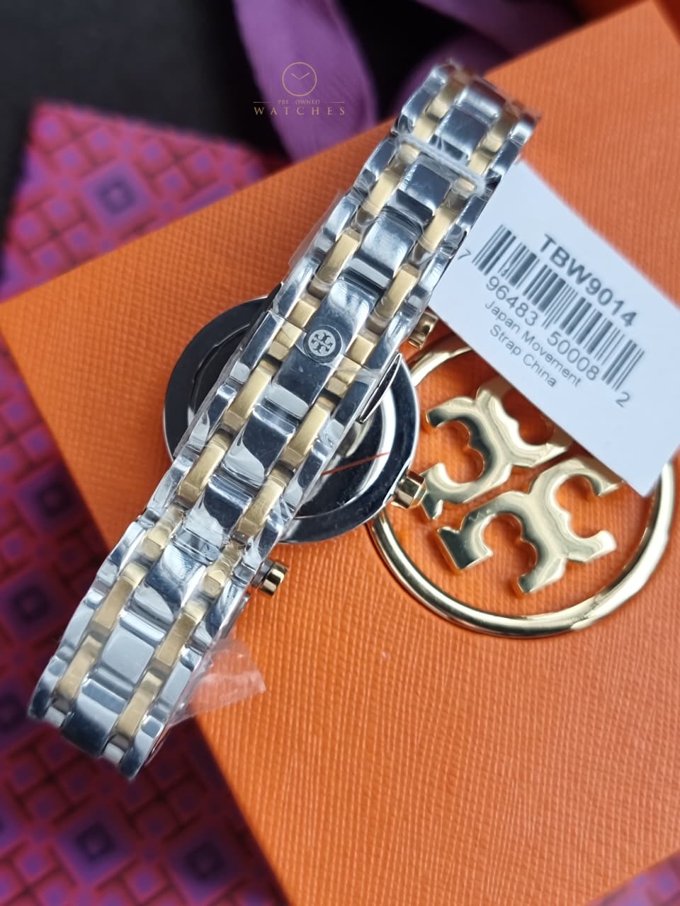 Tory Burch Classic T Two-tone Stainless Steel Cream Dial Quartz Watch for Ladies - TBW9014 - Image 7