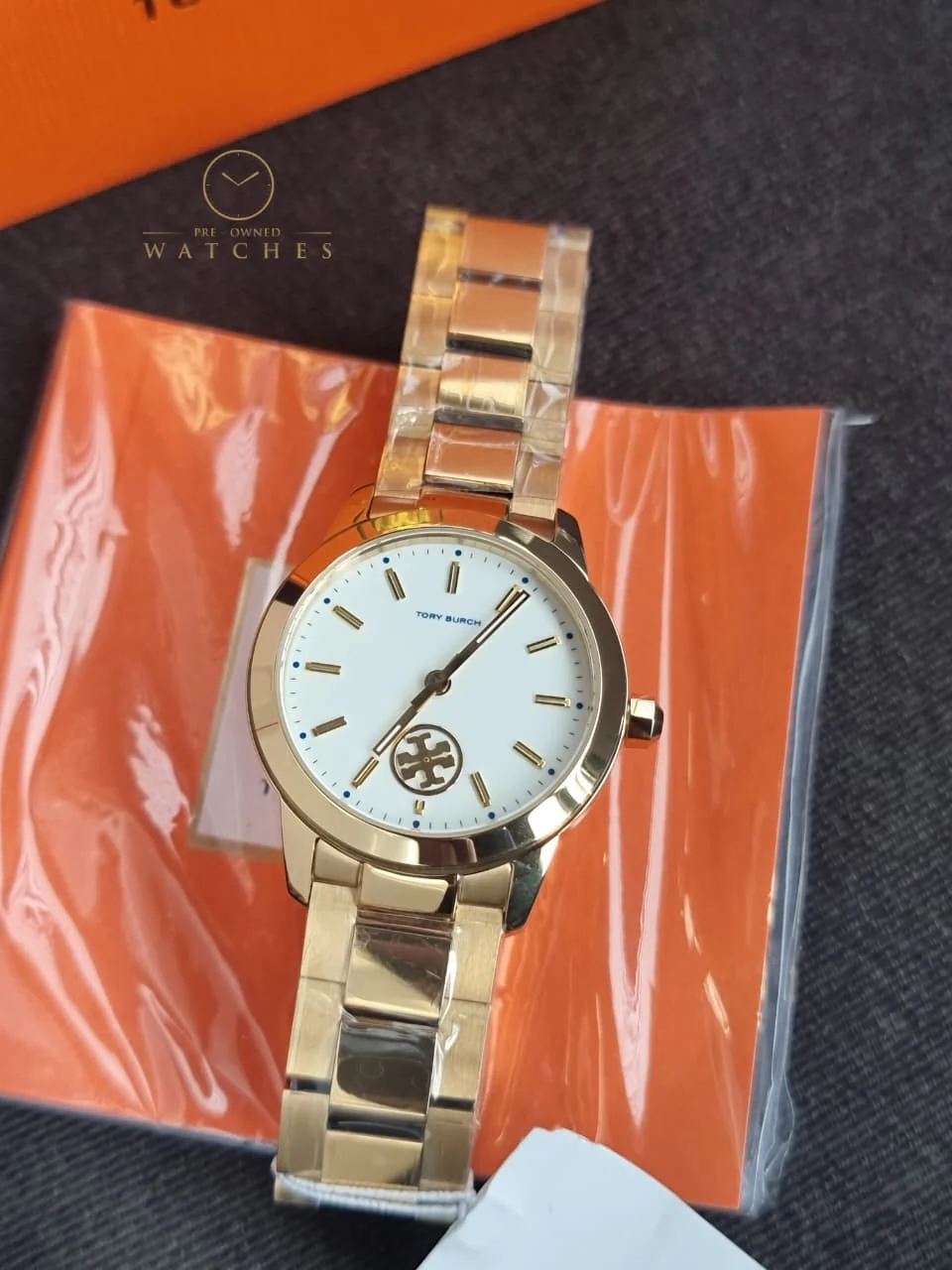 Tory Burch Collins Gold Stainless Steel White Dial Quartz Watch for Ladies - TBW1300 - Image 5