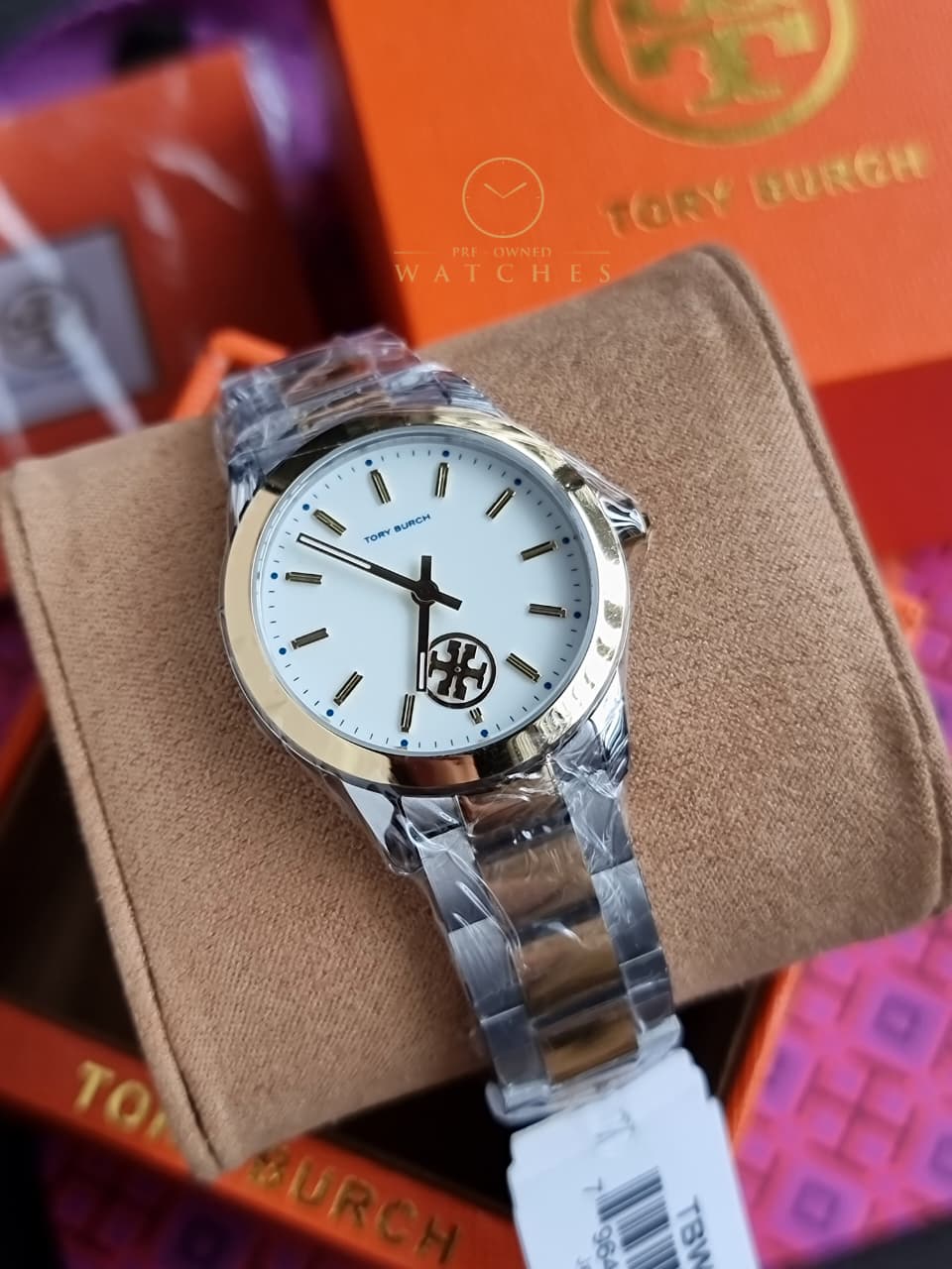 Tory Burch Collins Two-tone Stainless Steel Ivory Dial Quartz Watch for Ladies - TBW1306 - Image 5