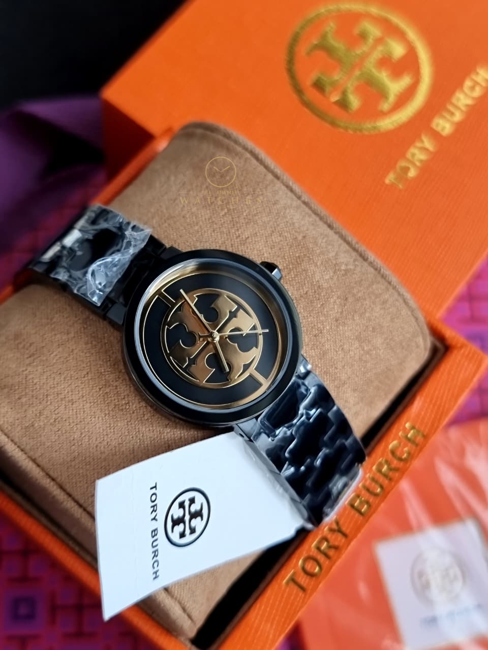 Tory Burch Reva Black Stainless Steel Black Dial Quartz Watch for Ladies - TBW4038 - Image 2