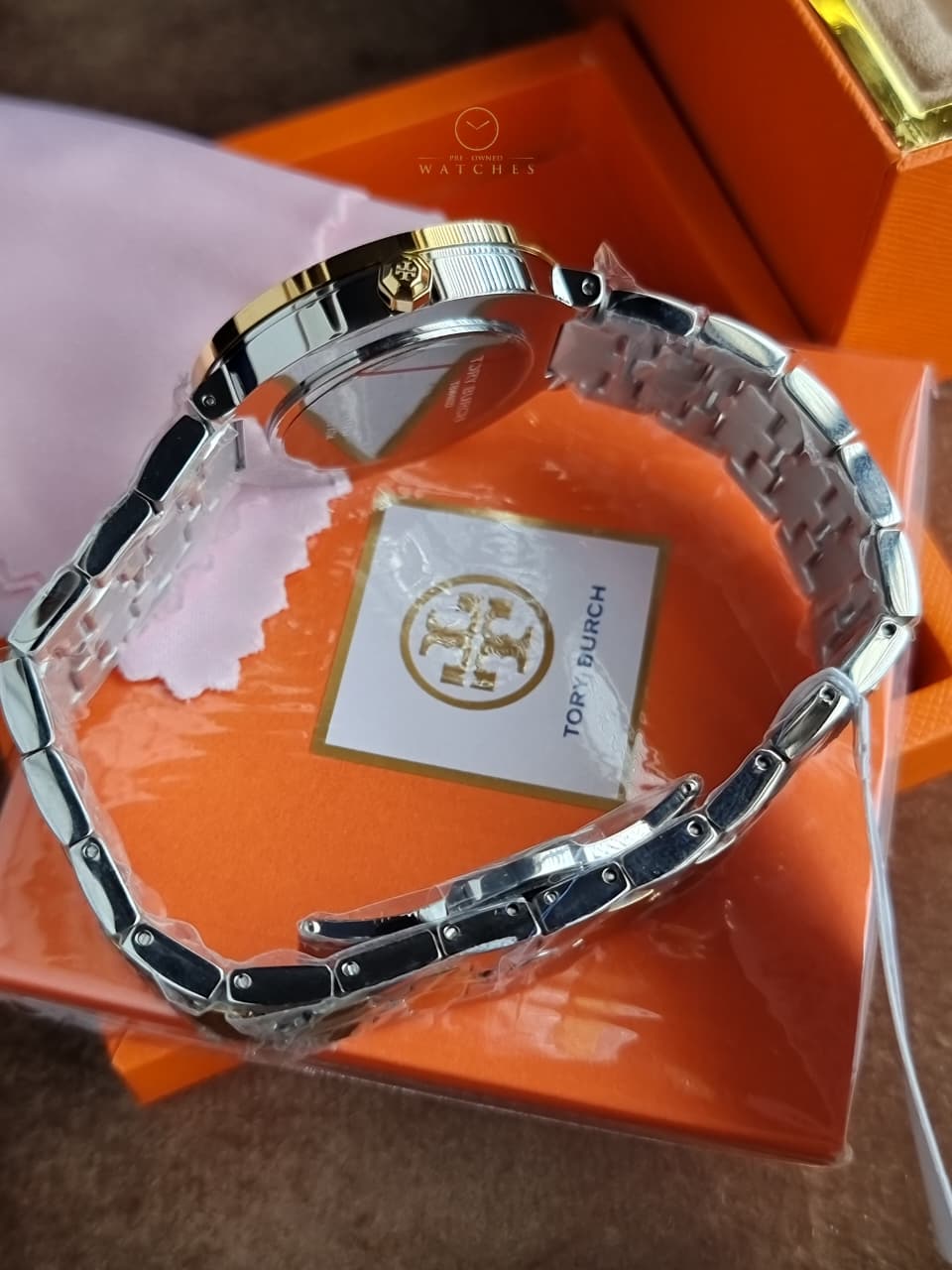 Tory Burch Reva Two-Tone Silver Gold Stainless Steel Women's Watch 36mm – TBW4027 - Image 6