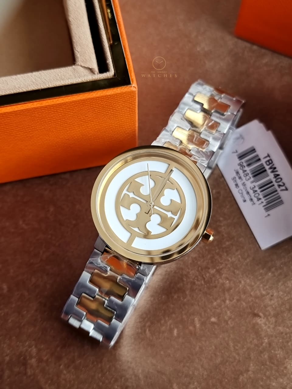 Tory Burch Reva Two-Tone Silver Gold Stainless Steel Women's Watch 36mm – TBW4027 - Image 7