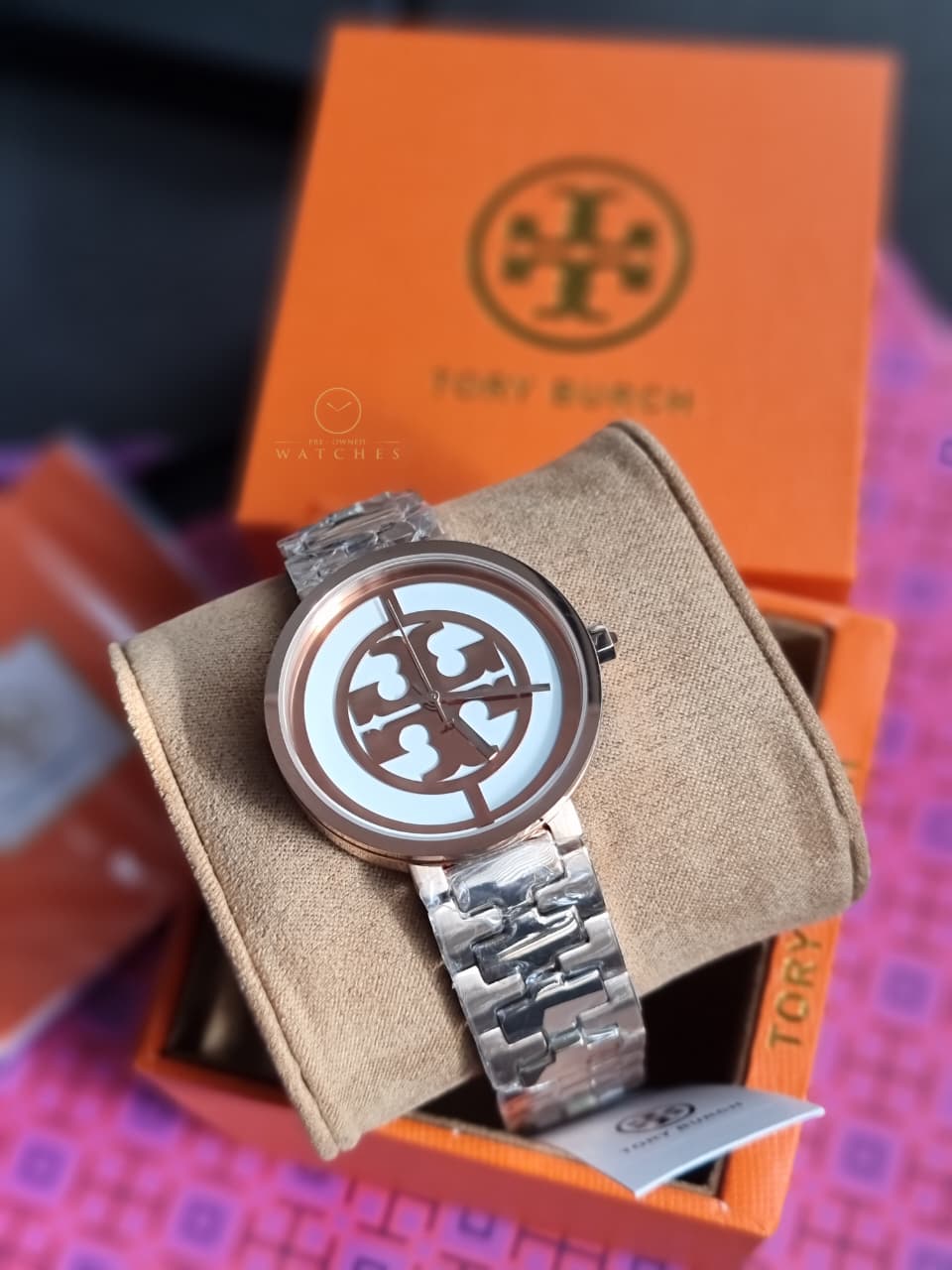 Tory Burch Rose Gold Reva Watch TBW4028 - Image 5