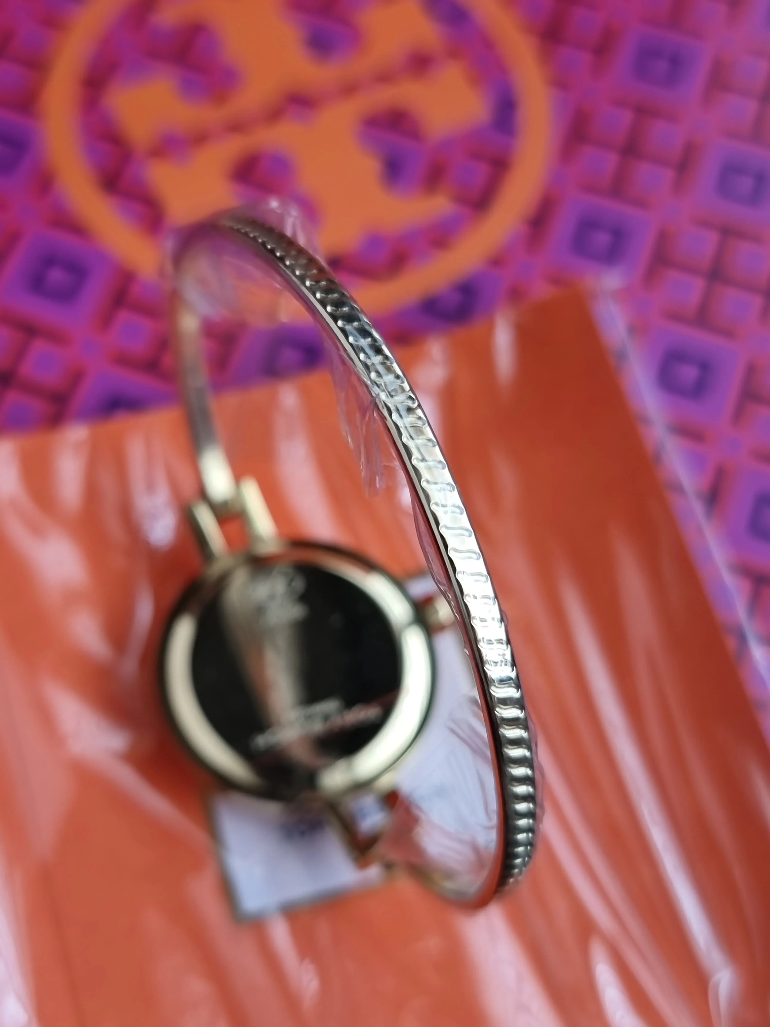 TORY BURCH TBW4029 Womens Reva Gold-Tone Stainless Steel Bangle Watch - Image 3